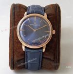 Swiss Grade Vacheron Constantin Patrimony 9015 Ultra-Thin Watch Rose Gold Blue